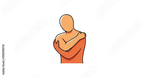 Person with arms crossed standing alone.