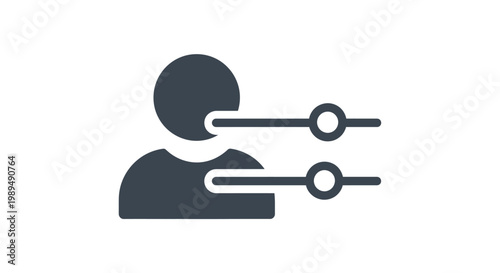 Person with connected communication lines.