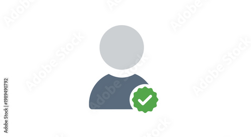 Person with green verified check mark.