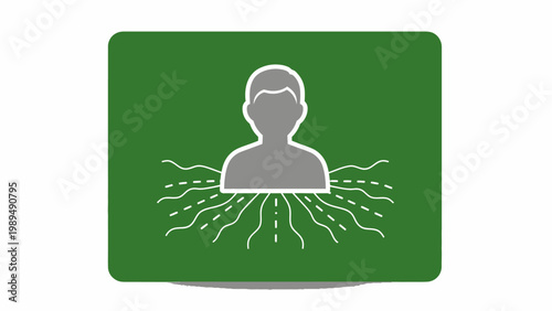 Person with lines radiating from body.