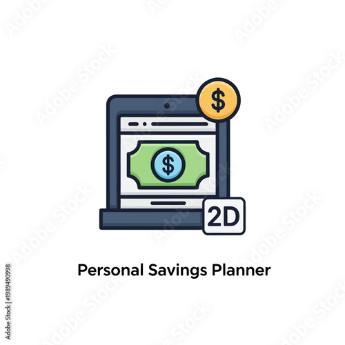 Personal Savings Planner on Laptop.