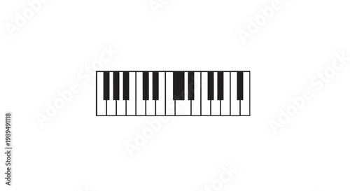 Piano Keyboard with Black Keys Highlighted.