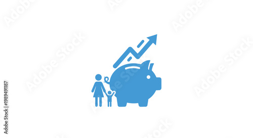 Piggy Bank with Family and Growth.