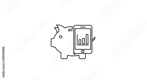 Piggy Bank with Mobile Phone Finance.