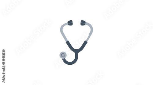 A stethoscope lies on a medical desk indoors.