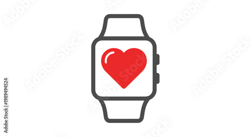 Smartwatch with heart rate symbol.