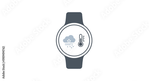 Smartwatch with weather forecast display.