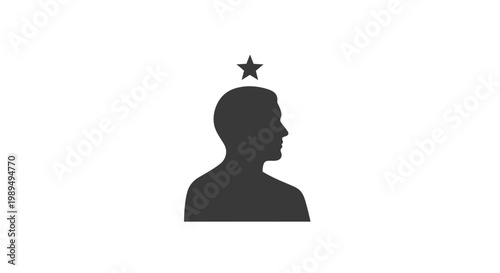 Silhouette of a mans head profile.