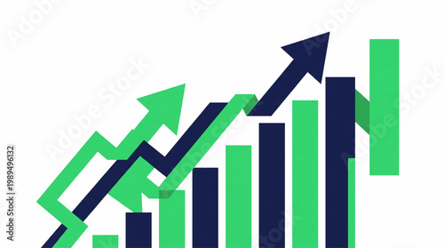 Financial Growth and Upward Trend Graph Illustration.