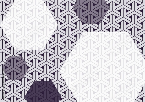 Traditional Japanese Hexagonal Motif - Seamless Geometric Tortoise Shell Background