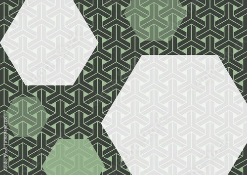 Traditional Japanese Hexagonal Motif - Seamless Geometric Tortoise Shell Background