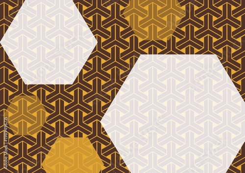Traditional Japanese Hexagonal Motif - Seamless Geometric Tortoise Shell Background