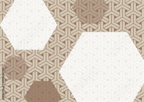 Traditional Japanese Hexagonal Motif - Seamless Geometric Tortoise Shell Background