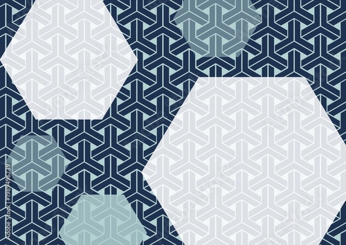 Traditional Japanese Hexagonal Motif - Seamless Geometric Tortoise Shell Background