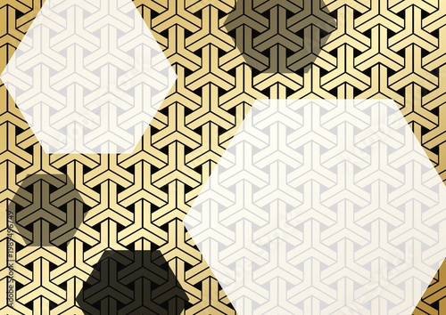Traditional Japanese Hexagonal Motif - Seamless Geometric Tortoise Shell Background