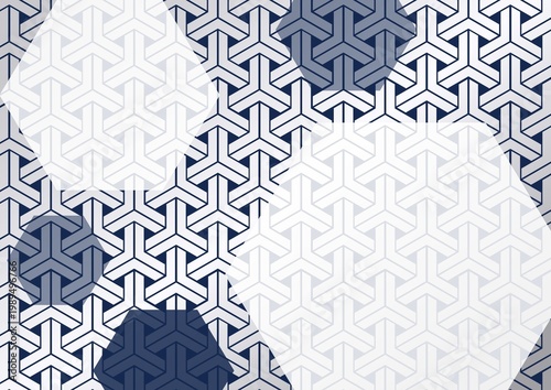 Traditional Japanese Hexagonal Motif - Seamless Geometric Tortoise Shell Background