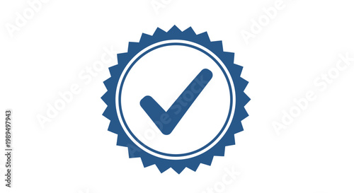 A blue checkmark icon on a white background.