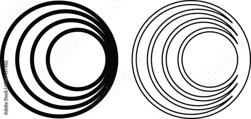 Camera shutter icon set collection group, aperture lens diaphragm photography symbol vector pack, camera iris shutter circle icons, flat and line style black icons isolated on transparent background