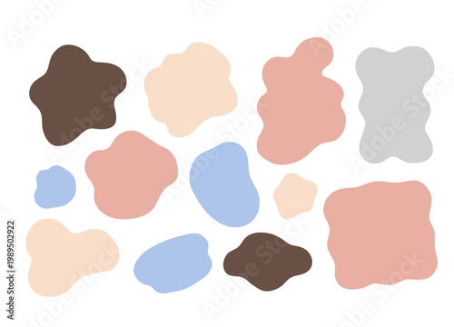 Soft Organic Blob Shapes Collection in Pastel Colors