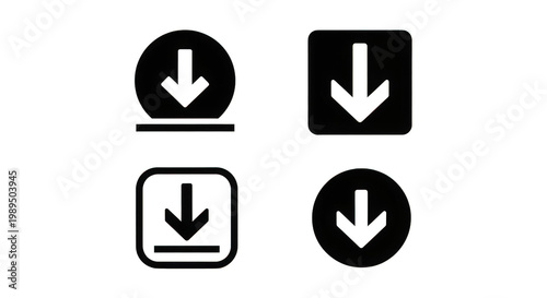 four different download icons