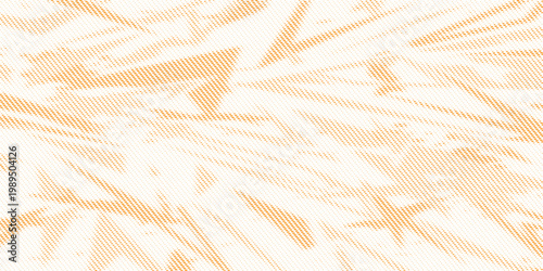 Bright Orange and White Abstract Halftone Background with Dynamic Motion-Blur Texture. Vector Illustration