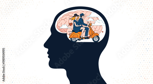 Excited young woman popping a champagne bottle with a large empty speech bubble against a blue starburst background.