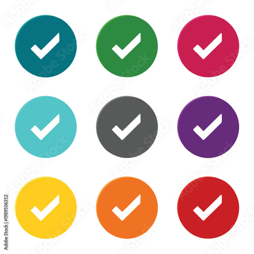 Free Download Colorful Circles with Check Marks in a Modern Design - GFXLoad