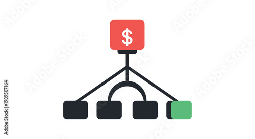 Business Hierarchy Chart Showing Financial Growth and Investment