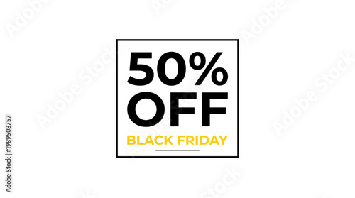 Striking black friday sale vector illustration showcasing fifty percent off discount design for marketing promotions