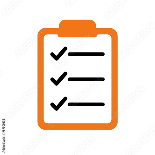 Checklist Clipboard with Three Checked Items Flat Icon