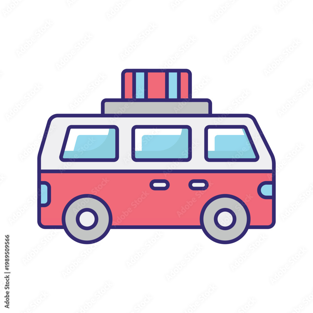 Fototapeta premium Tour Bus Vector icon which can easily modify or edit
