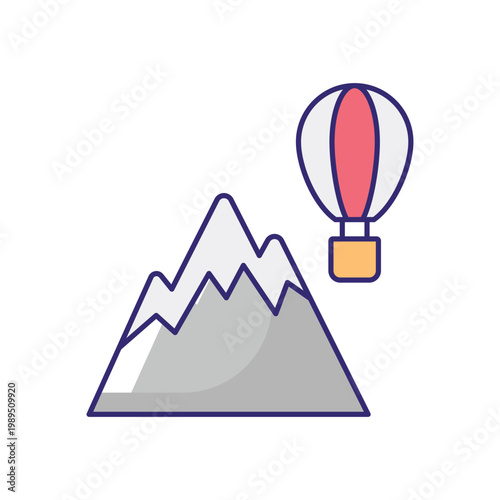 Hot Air Balloon Vector icon which can easily modify or edit