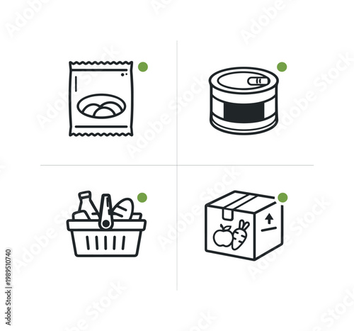 Packaged food and retail distribution concept focused on supermarket products consumer goods and supply chain presentation in a professional commercial context, a sealed