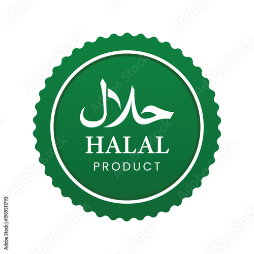 Vector halal food certified modern