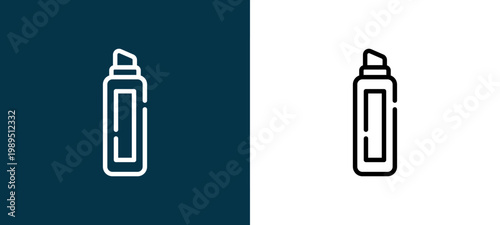 Two-shade outline icon pair in black and white, editable stroke vector illustration for web, mobile apps, UI design, branding, and print from Skincare