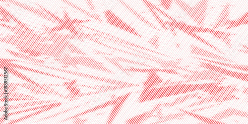 Bright Red and White Abstract Halftone Background with Dynamic Motion-Blur Texture. Vector Illustration
