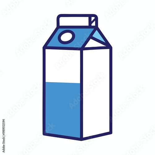 Fresh Blue Milk Carton for Healthy Living and Grocery Shopping