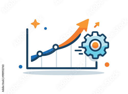 Predictive analytics and forecasting in business environments focused on anticipating trends and optimizing future strategies, a clean line chart with an upward curve