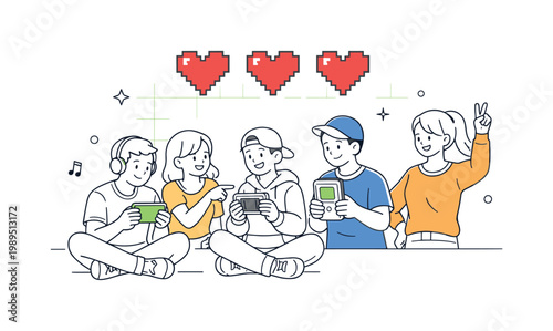 Nostalgia and retro digital culture in a creative or entertainment setting where classic pixel aesthetics are reimagined in modern design, illustrated by pixelated heart