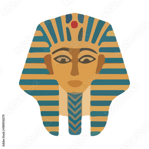 Egyptian Pharaoh Tutankhamun King Mask Illustration