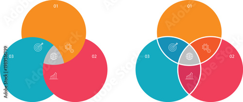 Venn diagram template vector illustration.
