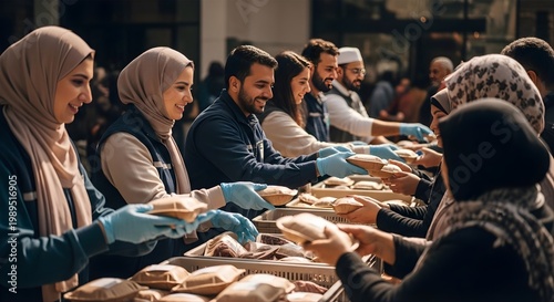 Eid al-Adha Community Food Sharing and Charity Gathering