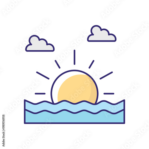 Sunrise Vector icon which can easily modify or edit