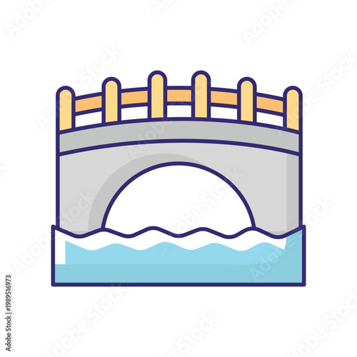 Stone Bridge Vector icon which can easily modify or edit