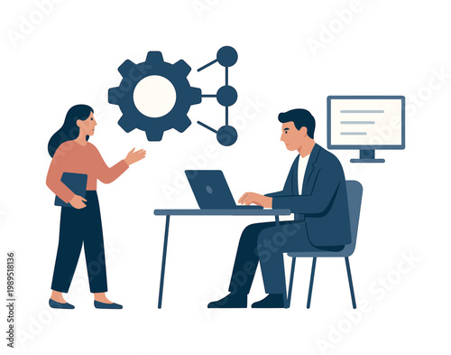 Digital transformation and workflow optimization theme where technology automates processes to improve performance and reduce manual effort in professional settings,