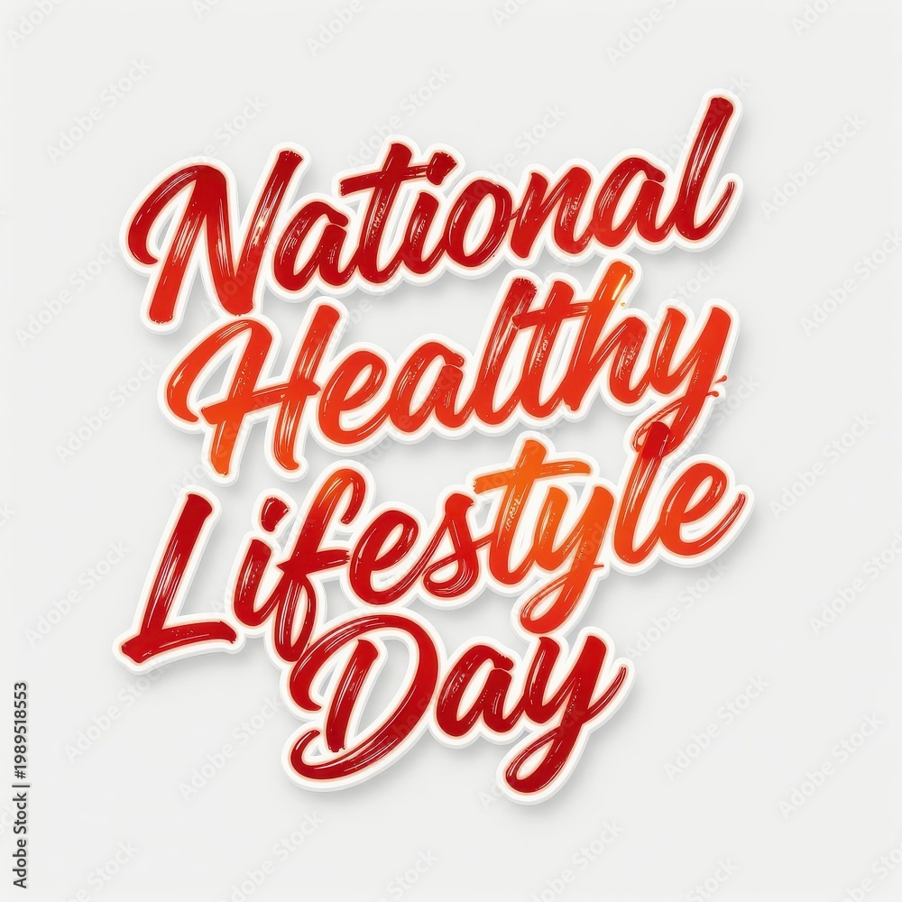 Fototapeta premium National Healthy Lifestyle Day Text Design