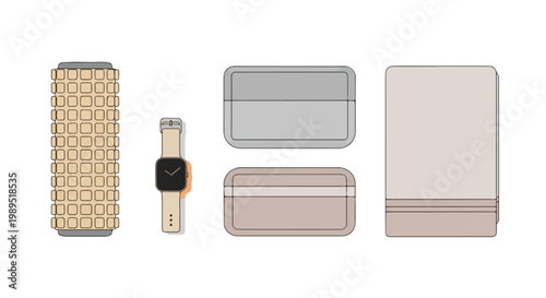 Flat lay of various smartwatch and wallet cases in different colors and designs on a white background.