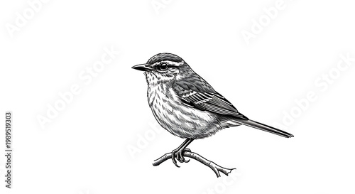 A small bird with a white belly and gray wings