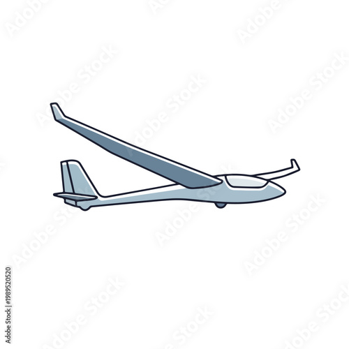 Glider Aircraft Soaring Through Air