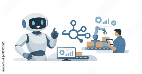Automation and smart systems theme where robotic technologies streamline processes and improve operational performance in contemporary settings, represented by a
